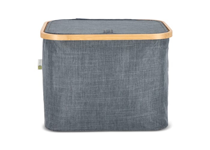 Panier de rangement personnalisé en rPET et bambou Sogne Gris foncé